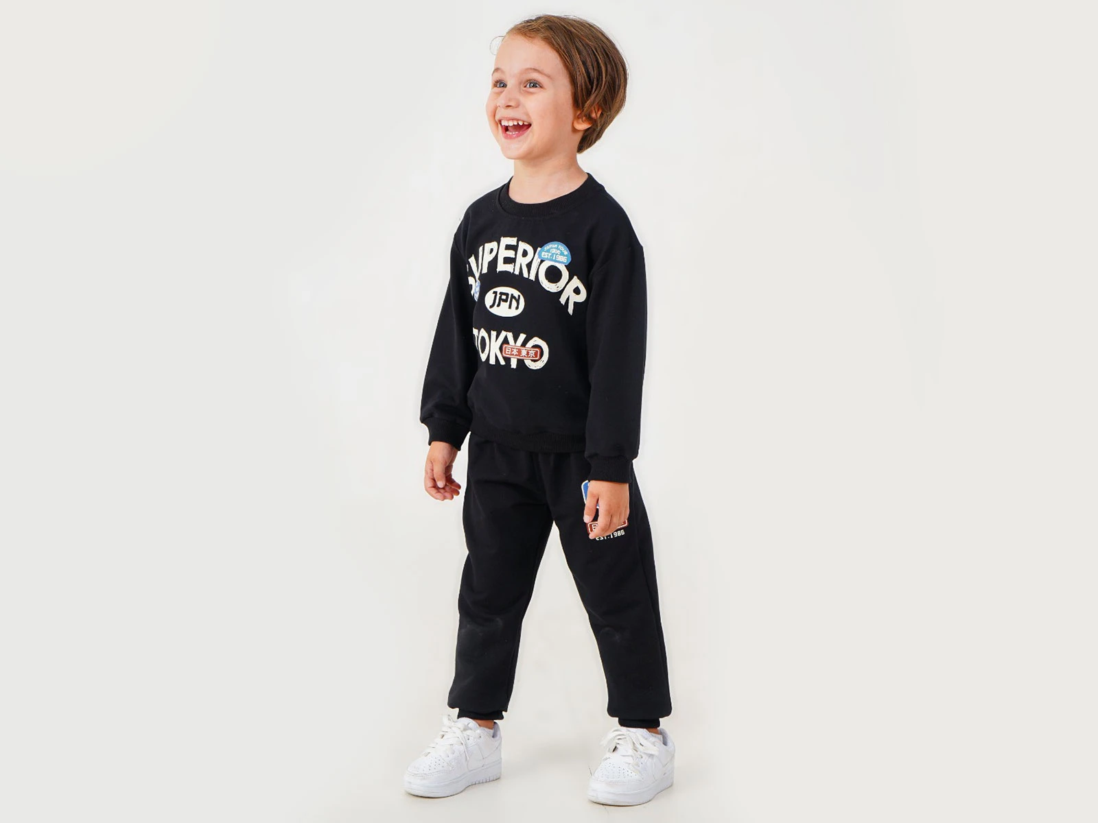 Toptan POYRAZ Tokyo Baskılı 2 İp Erkek Takım  Toptan Bebek Çocuk Giyim - Beniz Kids
