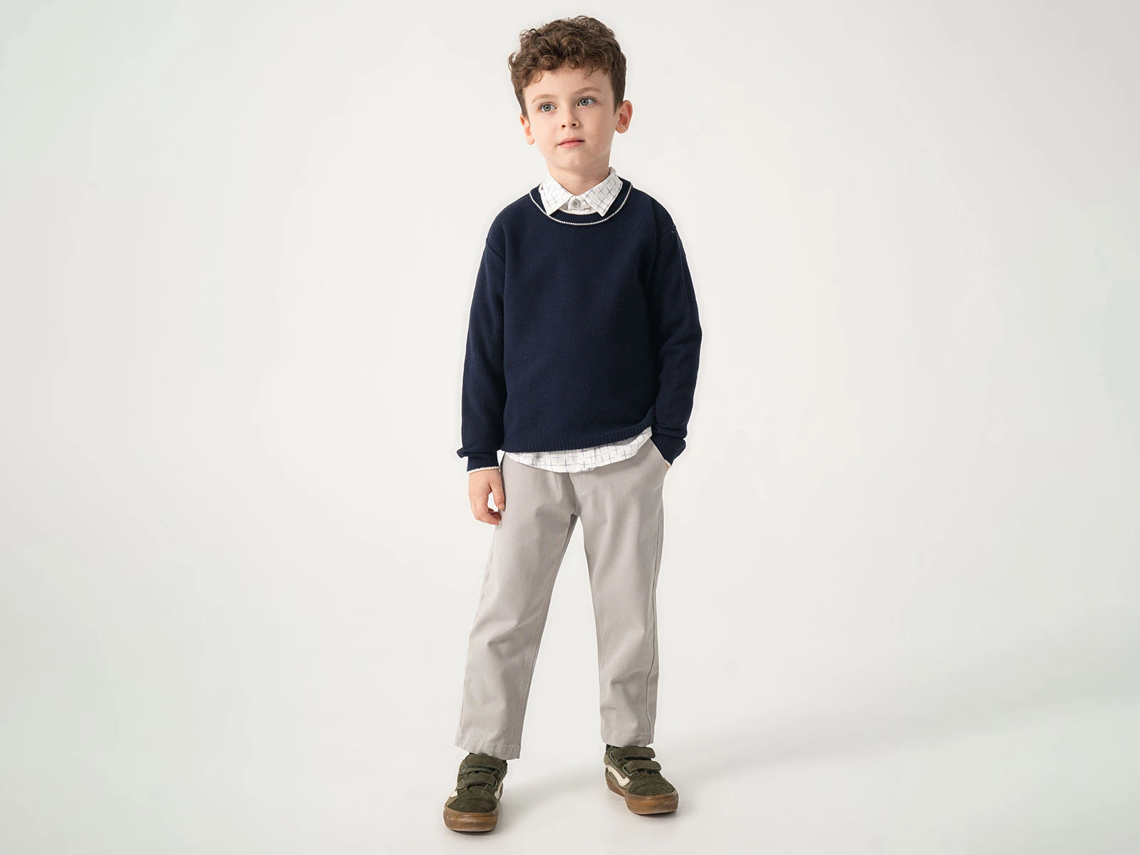 Toptan LESSOTTO Trikolu Gömlekli Üçlü Erkek Takım Toptan Bebek Çocuk Giyim - Beniz Kids