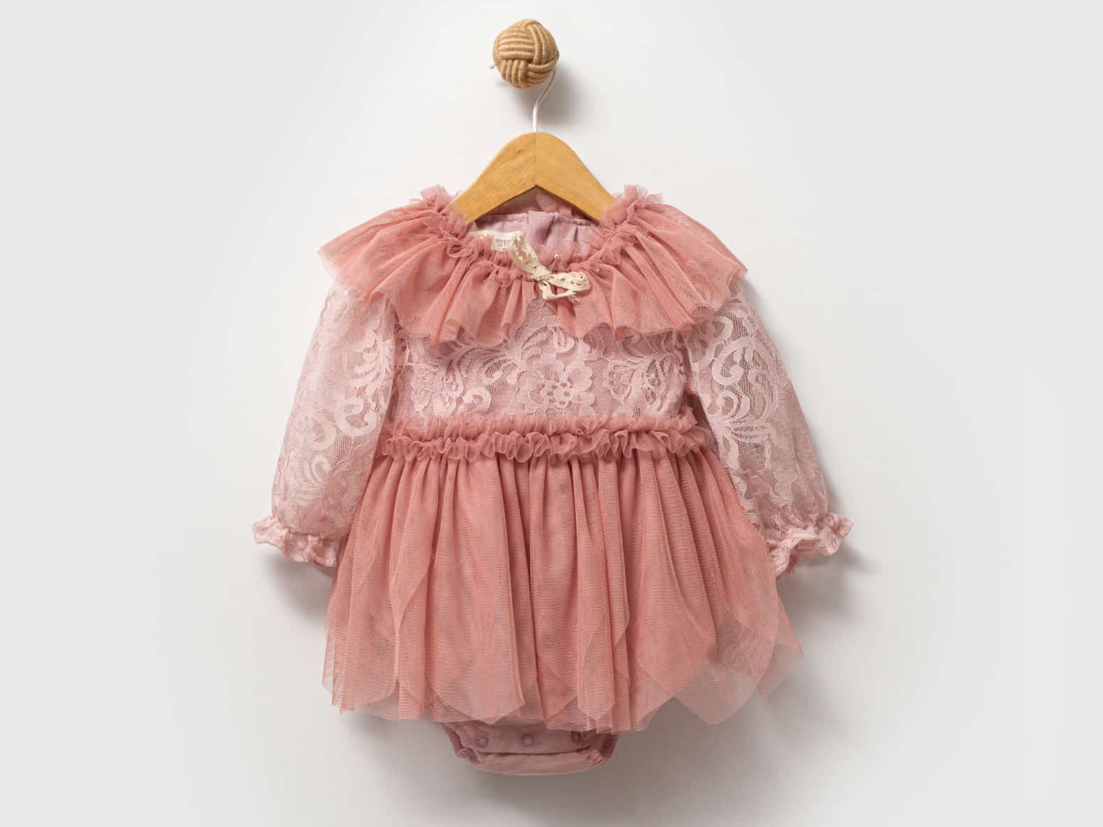 Tül Yaka Kız Bebe Romper