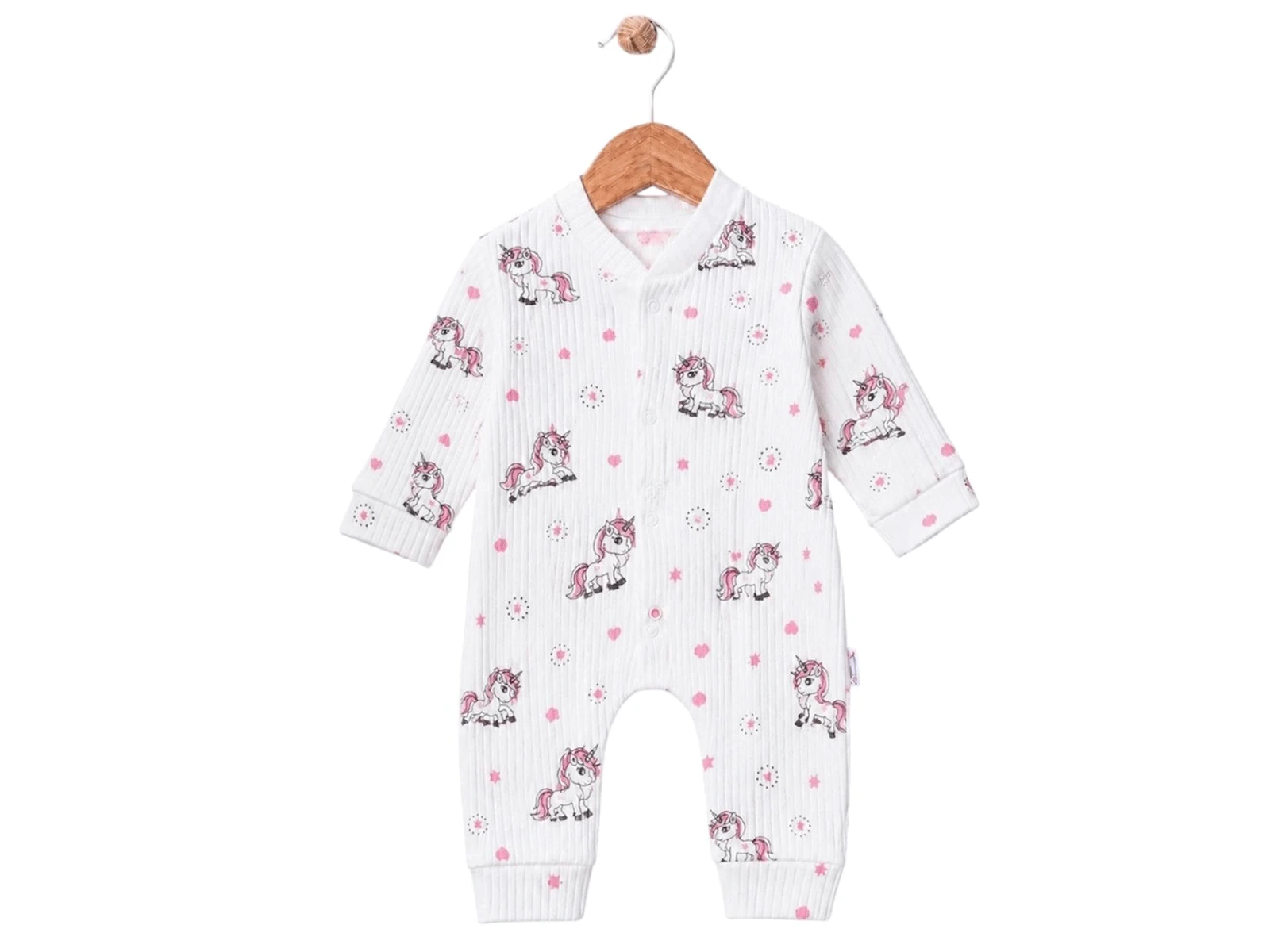 Unicorn Baskılı Kız Bebe Tulum 