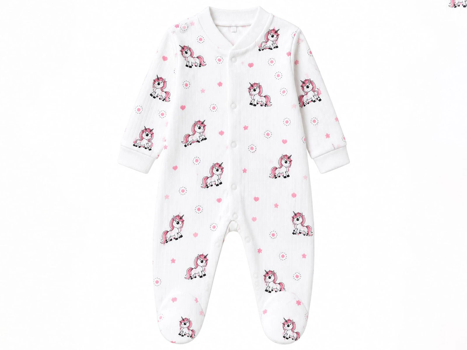 Toptan SÜPERMİNİ  Unicorn Baskılı Kız Bebe Tulum Toptan Bebek Çocuk Giyim - Beniz Kids