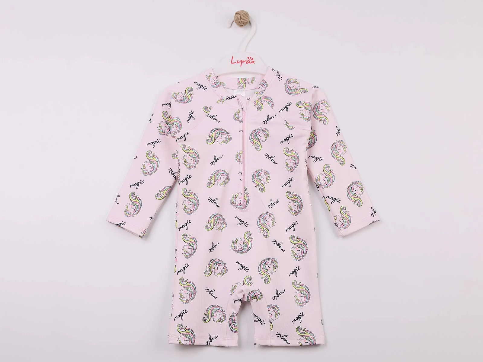 Unicorn Desenli Kız Bebe Mayo Tulum