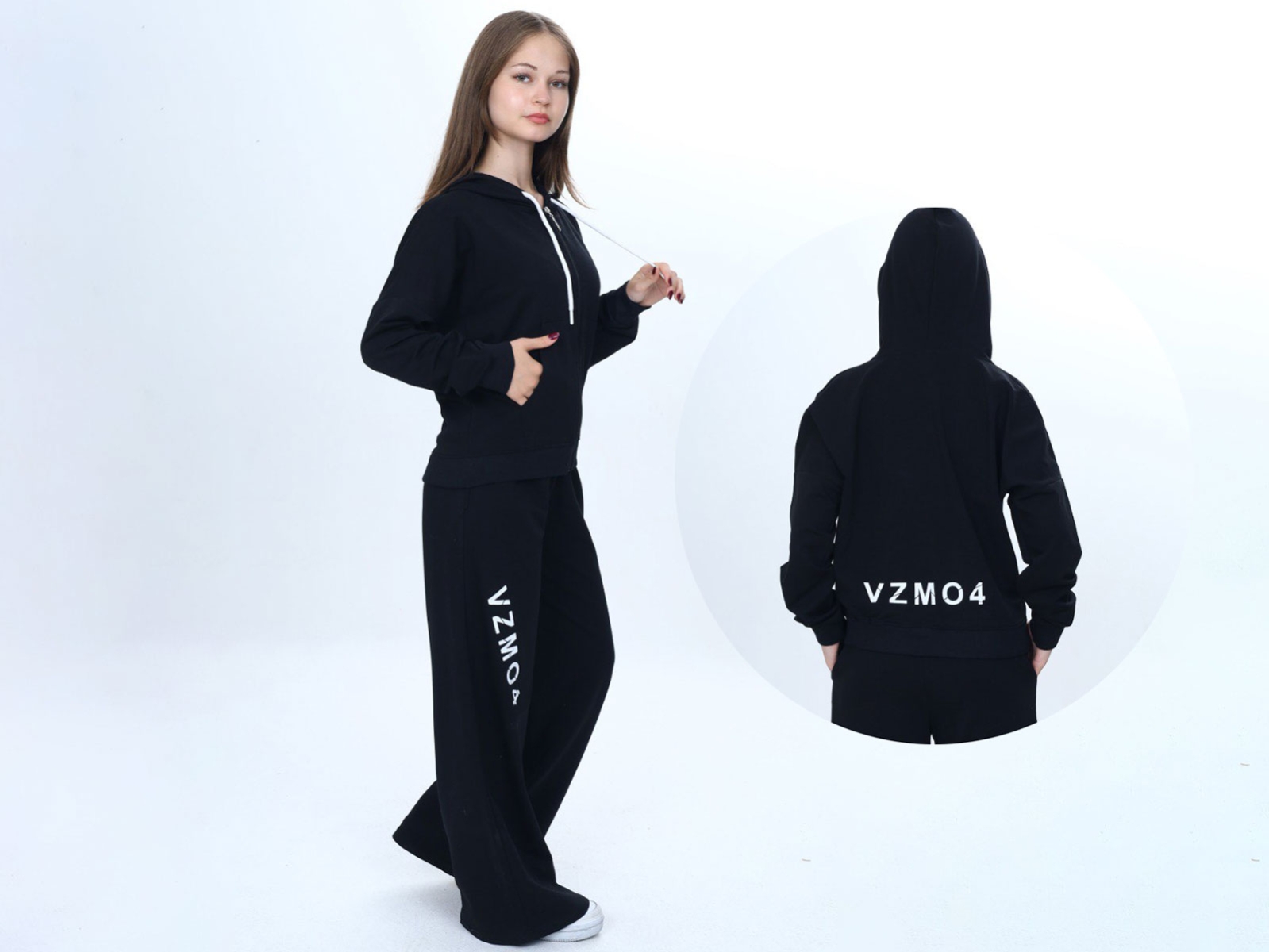 Vzm Baskılı Kapşonlu Kız Takım