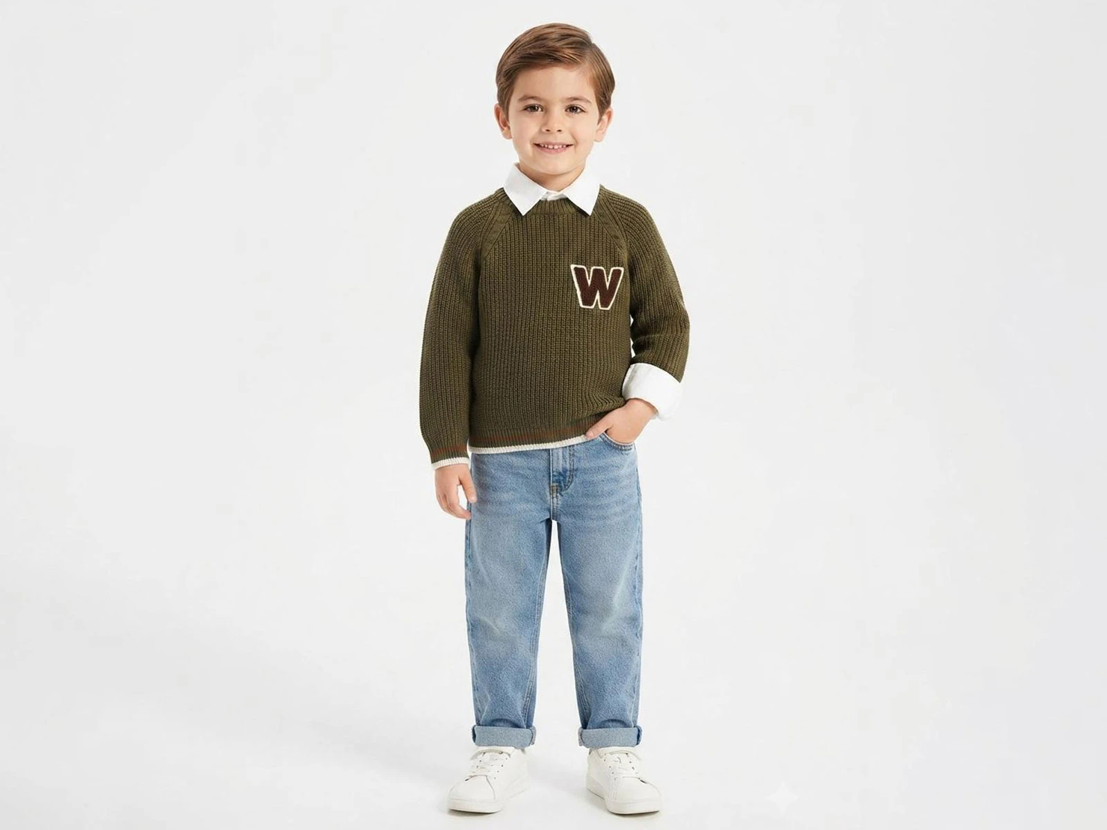Toptan WEENY KİDS W Detay Trikolu 3'lü Erkek Takım Toptan Bebek Çocuk Giyim - Beniz Kids