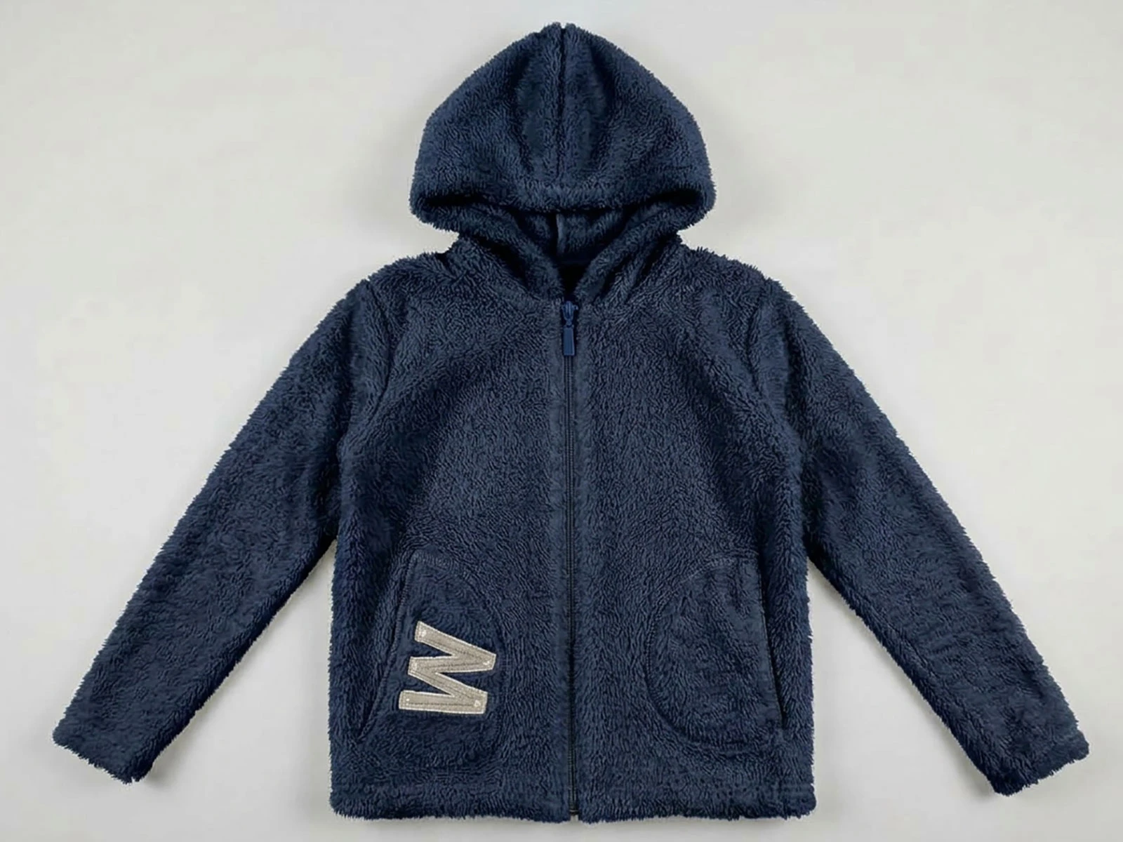 Toptan MENSİS W Nakışlı Kapşonlu Welsoft Peluş Ceket Toptan Bebek Çocuk Giyim - Beniz Kids