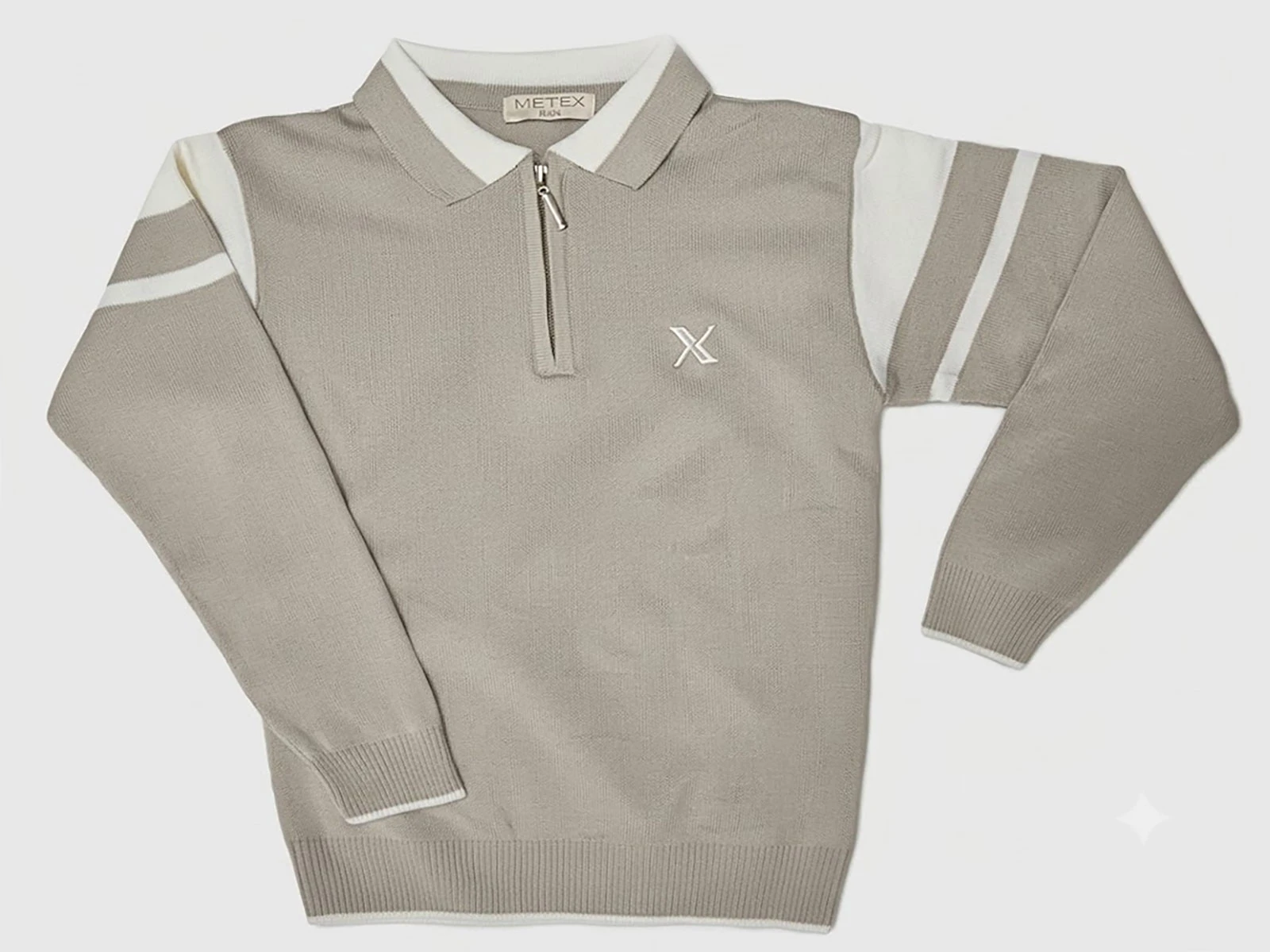 Toptan METEX X Nakışlı Yakalı Fermuarlı Triko Erkek Sweat  Toptan Bebek Çocuk Giyim - Beniz Kids