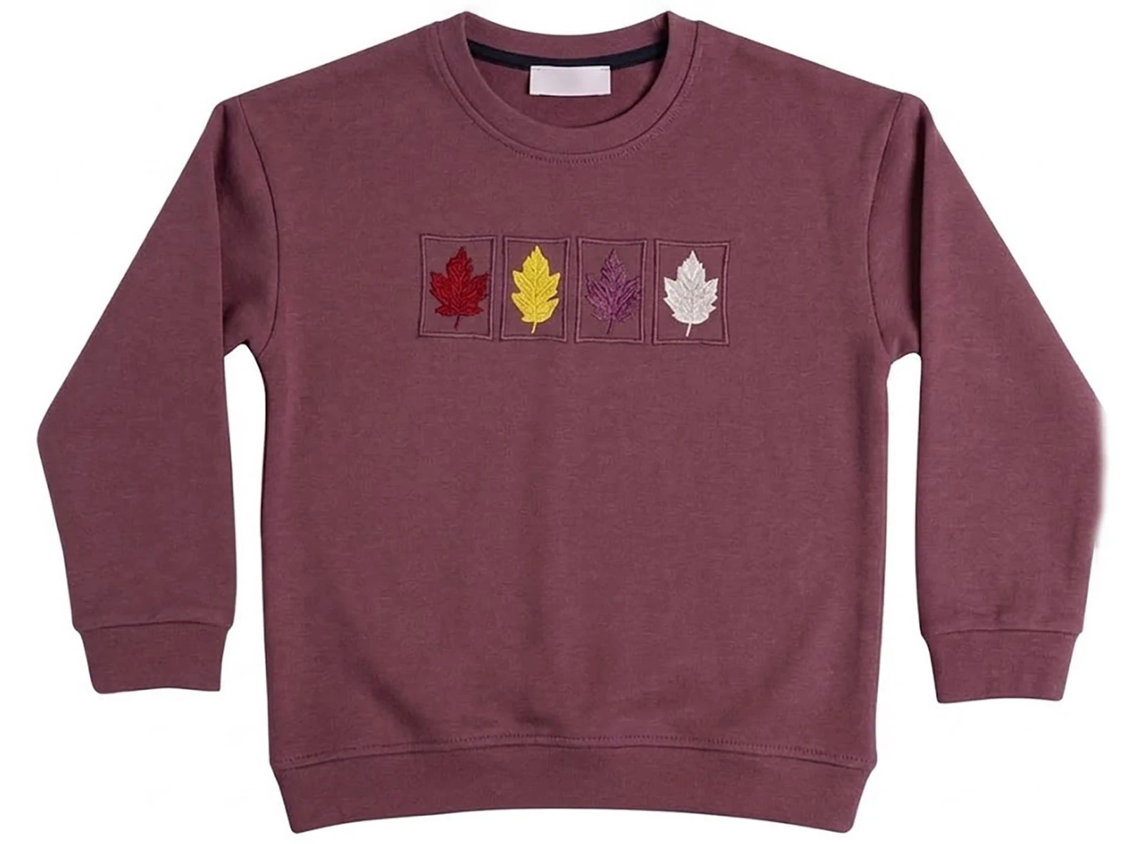 Toptan CMK Yaprak Nakışlı 3 İp Şardonlu Kız Sweat  Toptan Bebek Çocuk Giyim - Beniz Kids
