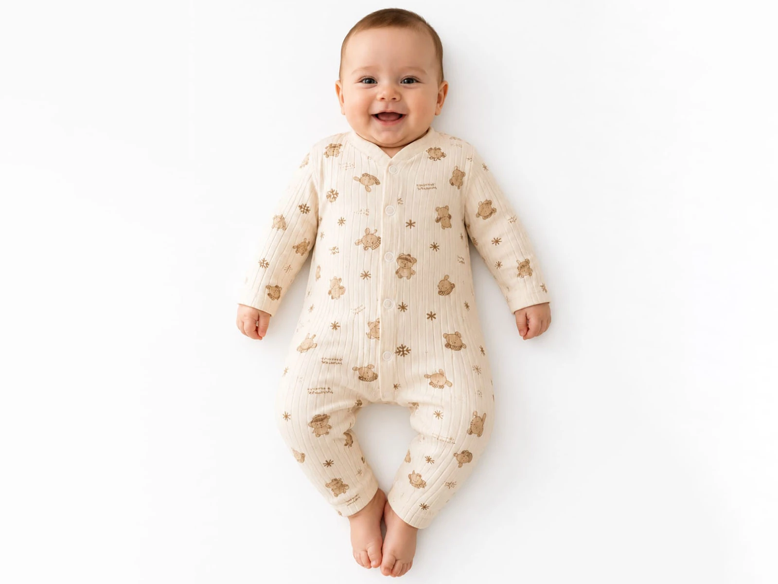 Toptan SÜPERMİNİ  Yavru Tavşan Desenli Erkek Bebe Tulum  Toptan Bebek Çocuk Giyim - Beniz Kids
