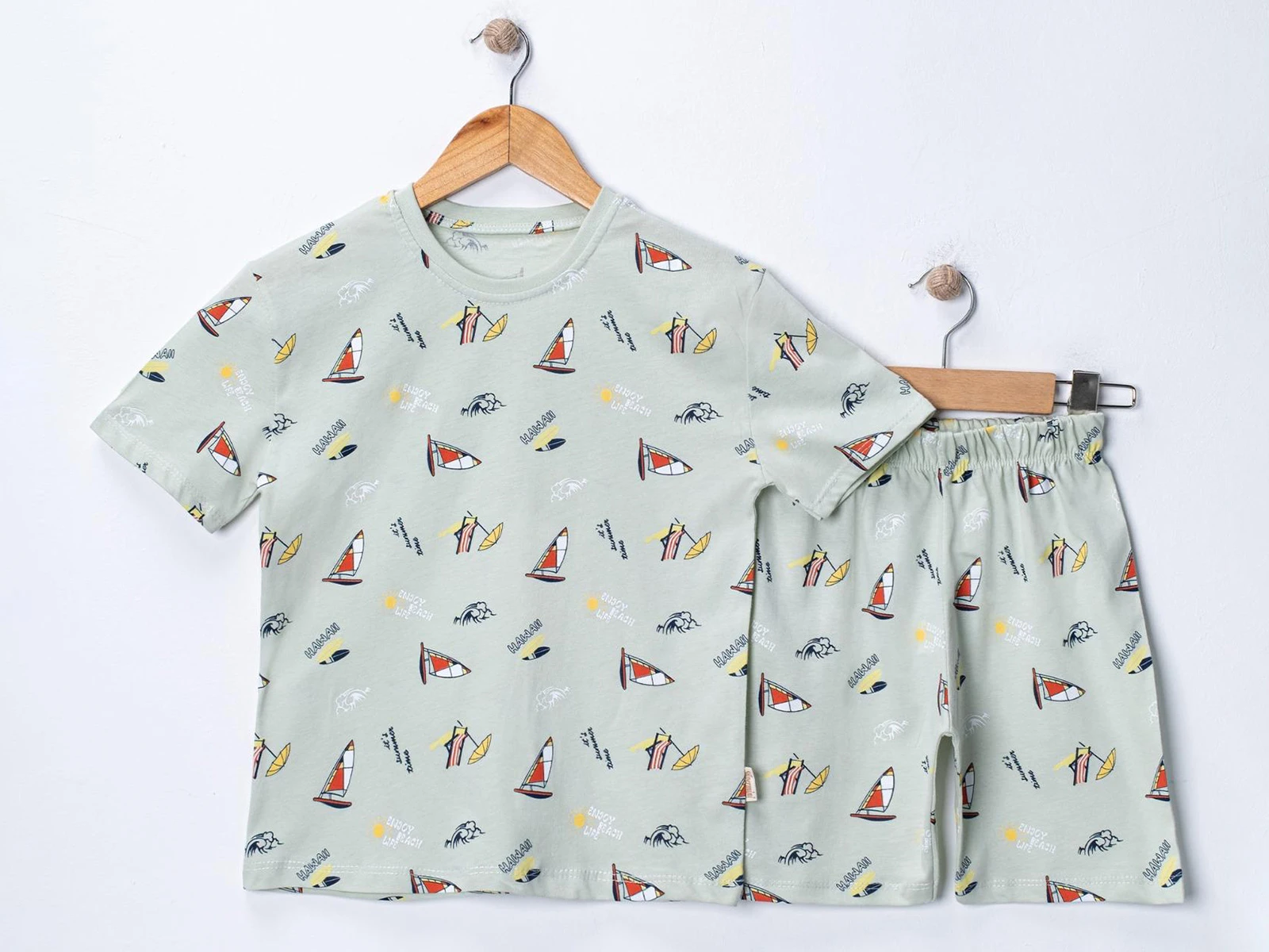 Yelken Desenli Erkek Pijama Takım