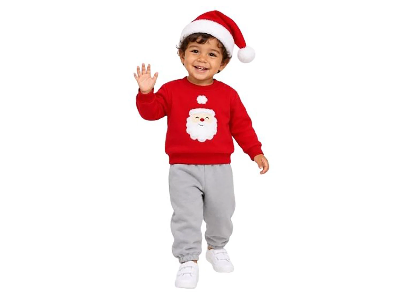 Toptan VOVİDO Yılbaşı Konsept Şapkalı 3'Lü Şardonlu 3 İp Erkek Bebek Takım Toptan Bebek Çocuk Giyim - Beniz Kids