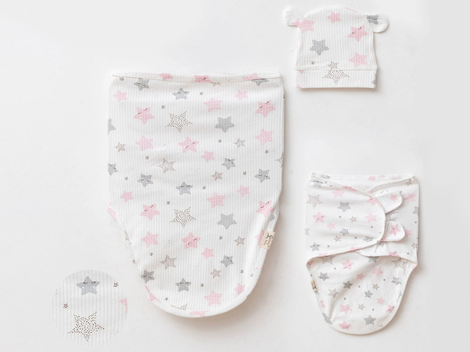 Toptan COŞAY BABY Yıldız Desenli Şapkalı Kız Kundak  Toptan Bebek Çocuk Giyim - Beniz Kids