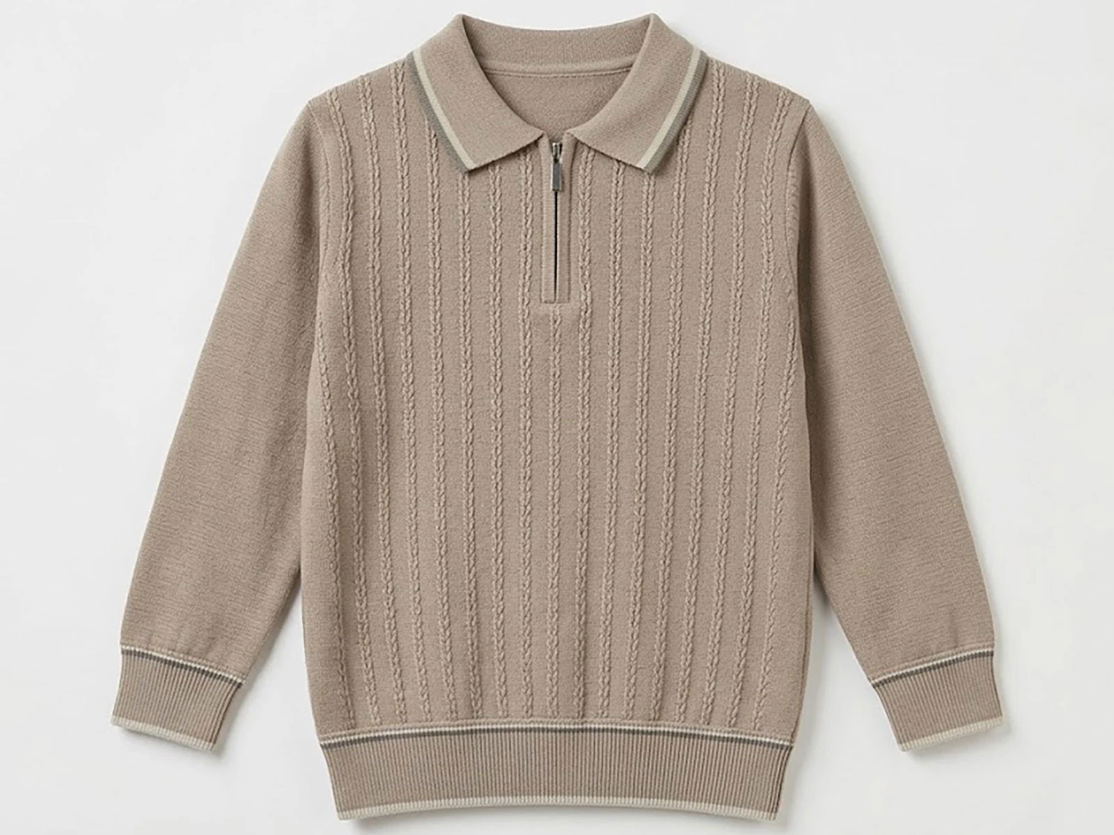 Toptan METEX Çizgili Fermuarlı Yakalı Erkek Sweat  Toptan Bebek Çocuk Giyim - Beniz Kids