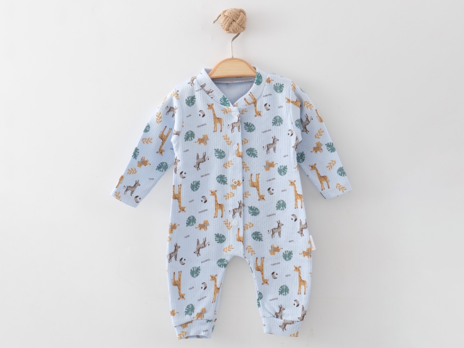 Zürafa Desenli Raporlu Unisex Bebe Tulum