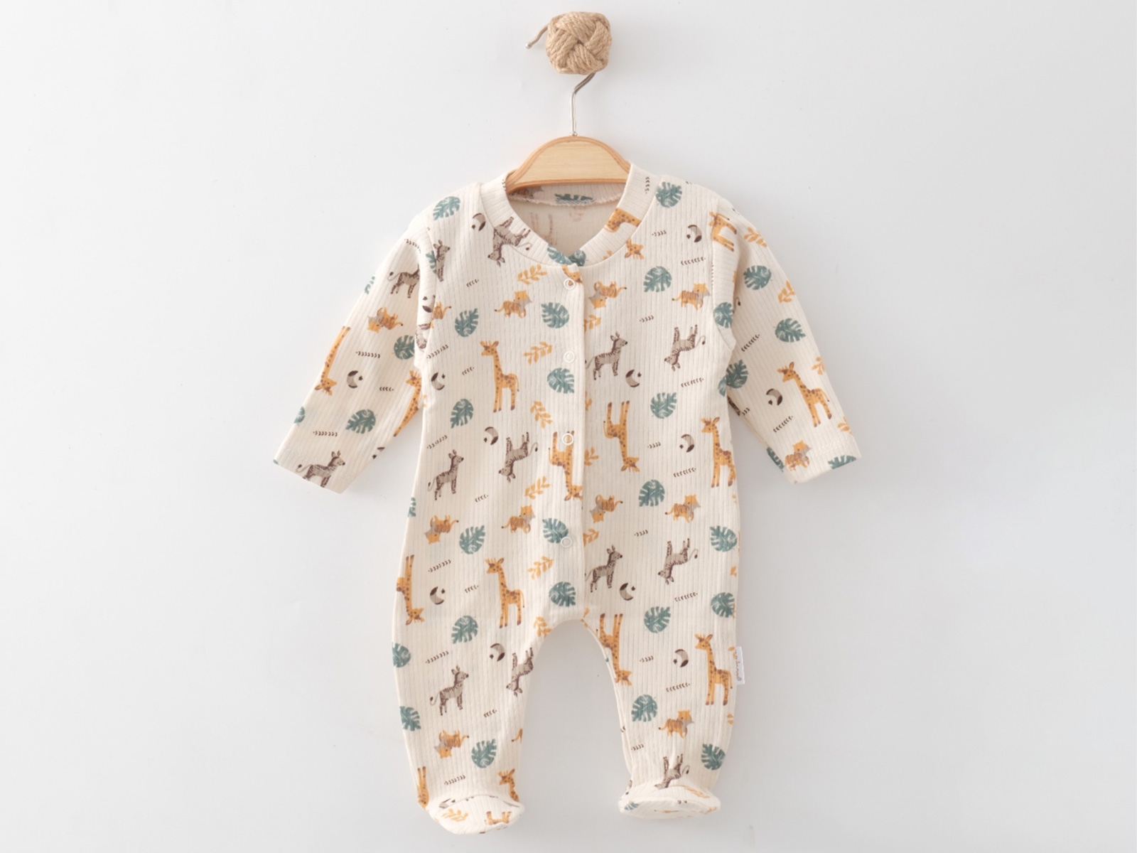 Zürafa  Desenli Unisex Bebe Patikli Tulum 