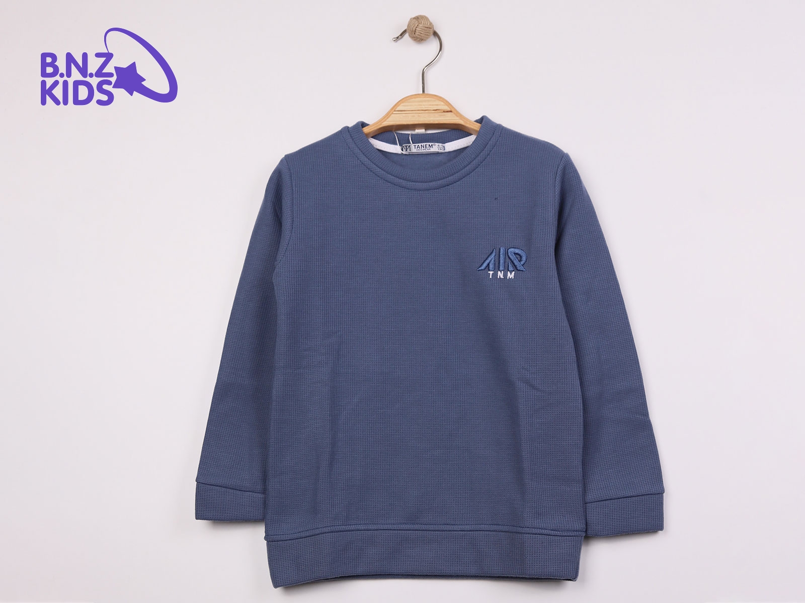 Air Nakışlı Waffle Jakarlı Erkek Sweat  Şardonlu 2 İp