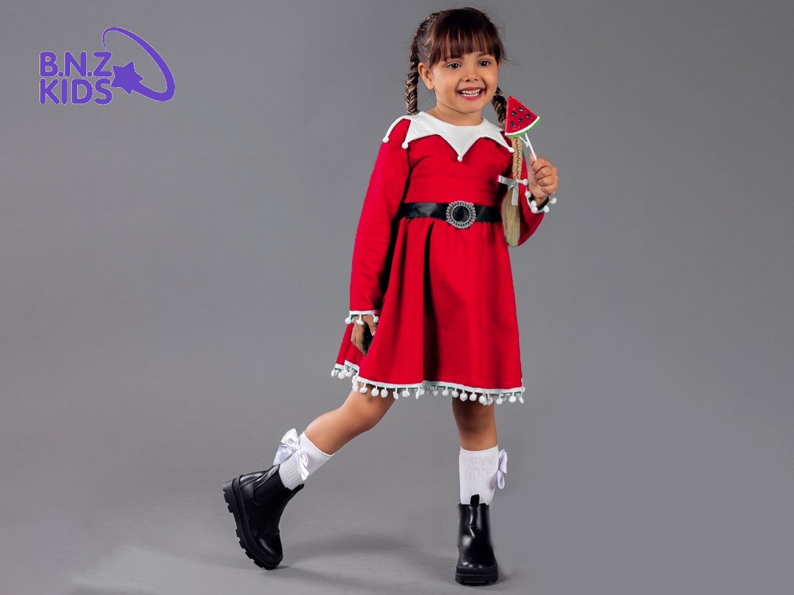 Yakalı Yılbaşı Noel Elbise