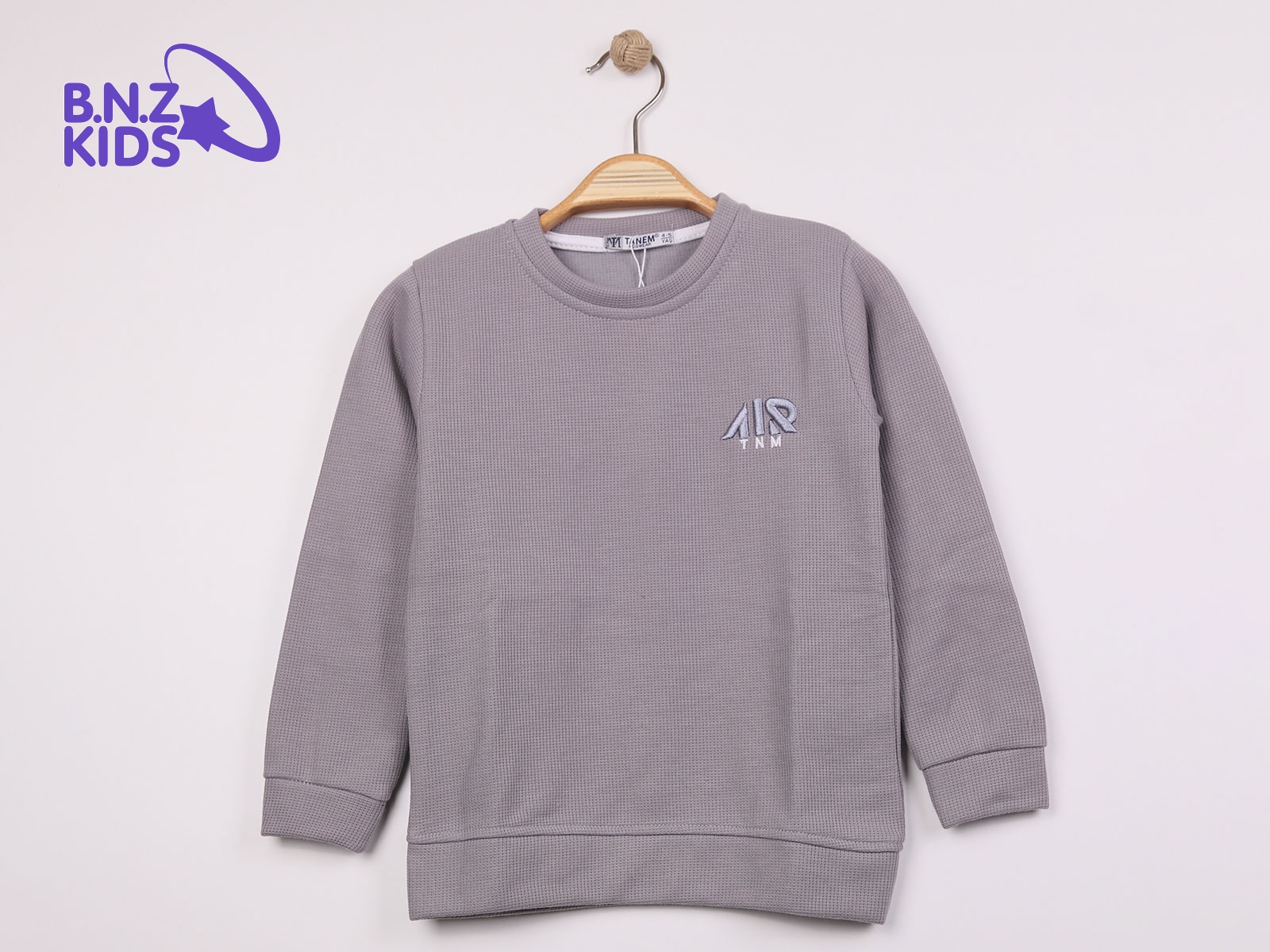 Air Nakışlı Waffle Jakarlı Erkek Sweat  Şardonlu 2 İp