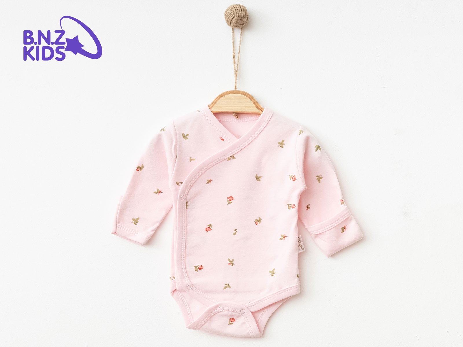 Lale Desenli Bebe Kundak Kız Çıtçıtlı Badi