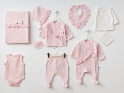 Toptan MİNİZEYN 10lü Kız Bebe Hastane Çıkışı Set - Toptan Çocuk Giyim Beniz Kids