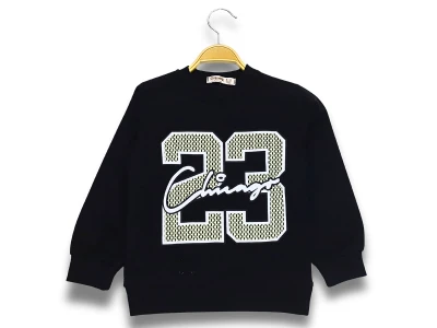 Toptan DIGIDIK KİDS 23 Baskılı 2 İp Erkek Sweat  LACİVERT - Beniz Bebe