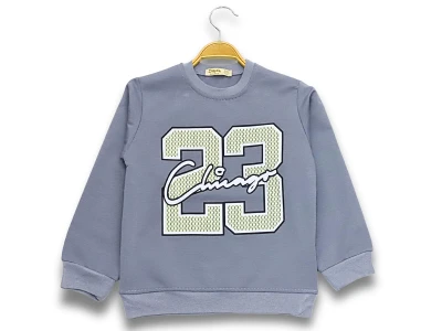 Toptan DIGIDIK KİDS 23 Baskılı 2 İp Erkek Sweat  GRİ - Beniz Bebe
