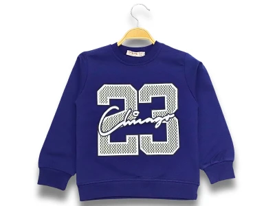 Toptan DIGIDIK KİDS 23 Baskılı 2 İp Erkek Sweat  İNDİGO - Beniz Bebe