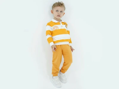 Toptan BICIR KİDS 28 Baskılı Çizgili Erkek Takım  - Toptan Çocuk Giyim Beniz Kids