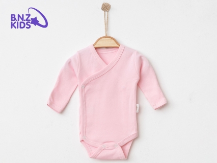 Toptan NAYINOM Düz Unisex Kundak Çıtçıtlı Badi PEMBE - Beniz Bebe