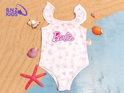 Barbie Baskılı Kız Mayo
