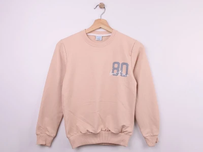 Toptan WENGE KİDS 80 Baskılı Erkek Sweat  BEJ - Beniz Bebe