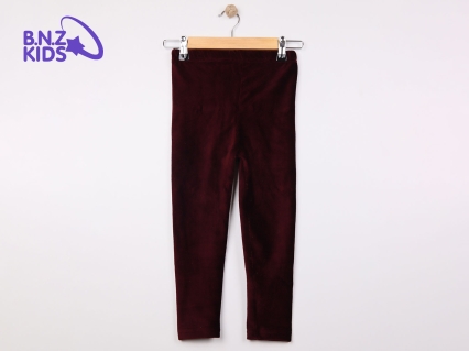 Toptan TURAN KİDS Düz Kadife Tayt Burgundy - Beniz Bebe