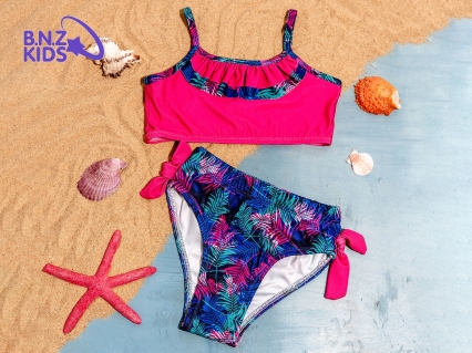 Fırfır Detaylı Kız Mayo Bikini Takım