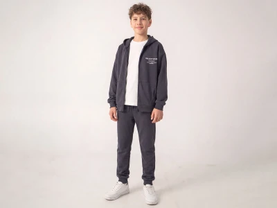 Toptan RUHAT KİDS Active Baskılı Fermuarlı Şardonlu 3 İp Erkek Takım - Toptan Çocuk Giyim Beniz Kids