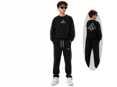 Toptan MARS Adidas Baskılı Paçası Stoperli 2 İp Erkek Takım  - Toptan Çocuk Giyim Beniz Kids