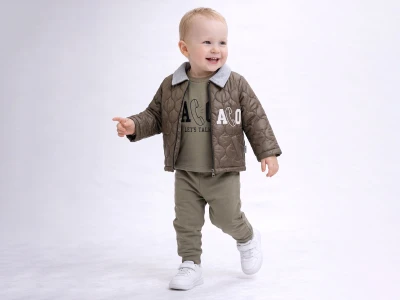 Toptan MİNİTİX Alo Detaylı Şardonlu 3 ip Şardonlu 3'lü Erkek Bebek Takım - Toptan Çocuk Giyim Beniz Kids