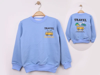 Toptan WENGE KİDS Araba Baskılı 2 İp Erkek Sweat  - Toptan Çocuk Giyim Beniz Kids