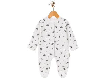 Toptan SÜPERMİNİ  Araba Desenli Erkek Bebe Tulum - Toptan Çocuk Giyim Beniz Kids