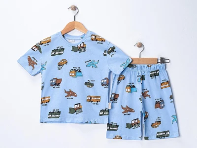 Araba Desenli Erkek Pijama Takım
