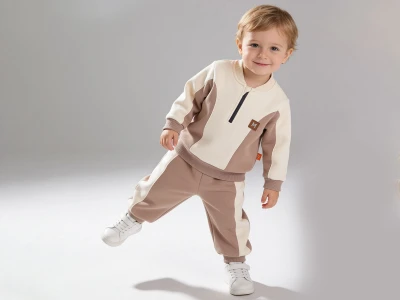 Toptan BEYAZ BEBEK Armalı Fermuarlı Erkek Bebe Takım  - Toptan Çocuk Giyim Beniz Kids