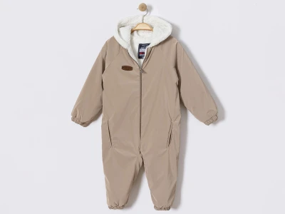 Toptan CRİSPY Armalı Fermuarlı Kozmonot Erkek Mont  Beige - Beniz Bebe