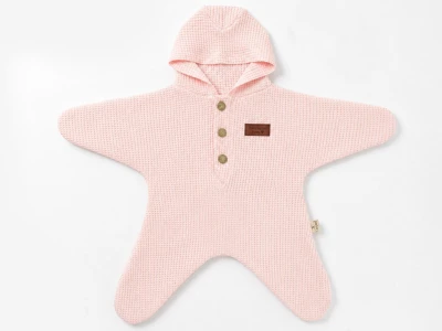 Toptan CAYZEN Armalı Şapkalı Yıldız Bebek Tulum  PEMBE - Beniz Bebe