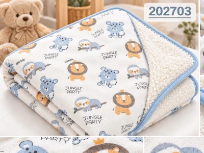 Toptan EKE BABY Aslan Baskılı Battaniye - Toptan Çocuk Giyim Beniz Kids