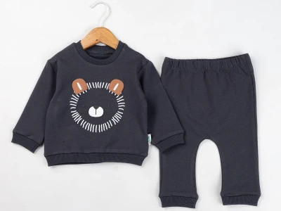 Toptan COMİX Aslan Baskılı Erkek Bebe Takım  - Toptan Çocuk Giyim Beniz Kids