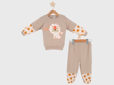 Aslan Baskılı Erkek Bebe Pijama Takım