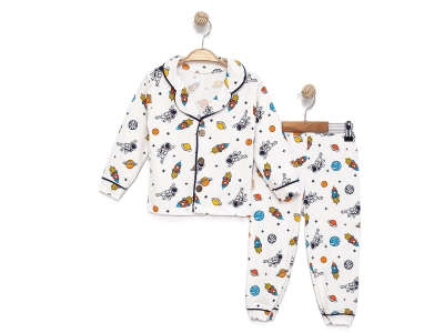 Astronot Desenli Erkek Pijama Takım