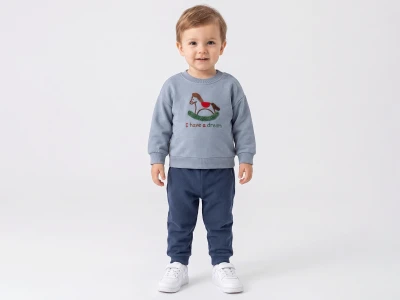 At Nakışlı Erkek Bebe Takım 