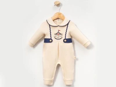 Toptan CAYZEN Atlı Karınca Nakışlı Erkek Bebek Tulum - Toptan Çocuk Giyim Beniz Kids
