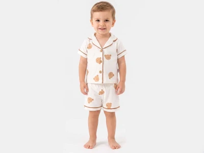 Ayı Baskılı Bebe Pijama Takım 