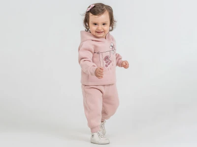 Toptan PAMPAL KİDS Ayıcık Baskılı 3 İp Şardonlu Kız Bebe Takım  - Toptan Çocuk Giyim Beniz Kids