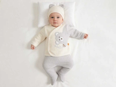 Ayıcık Baskılı Erkek Bebe 5'li Set  